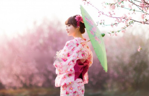 日本櫻花和服